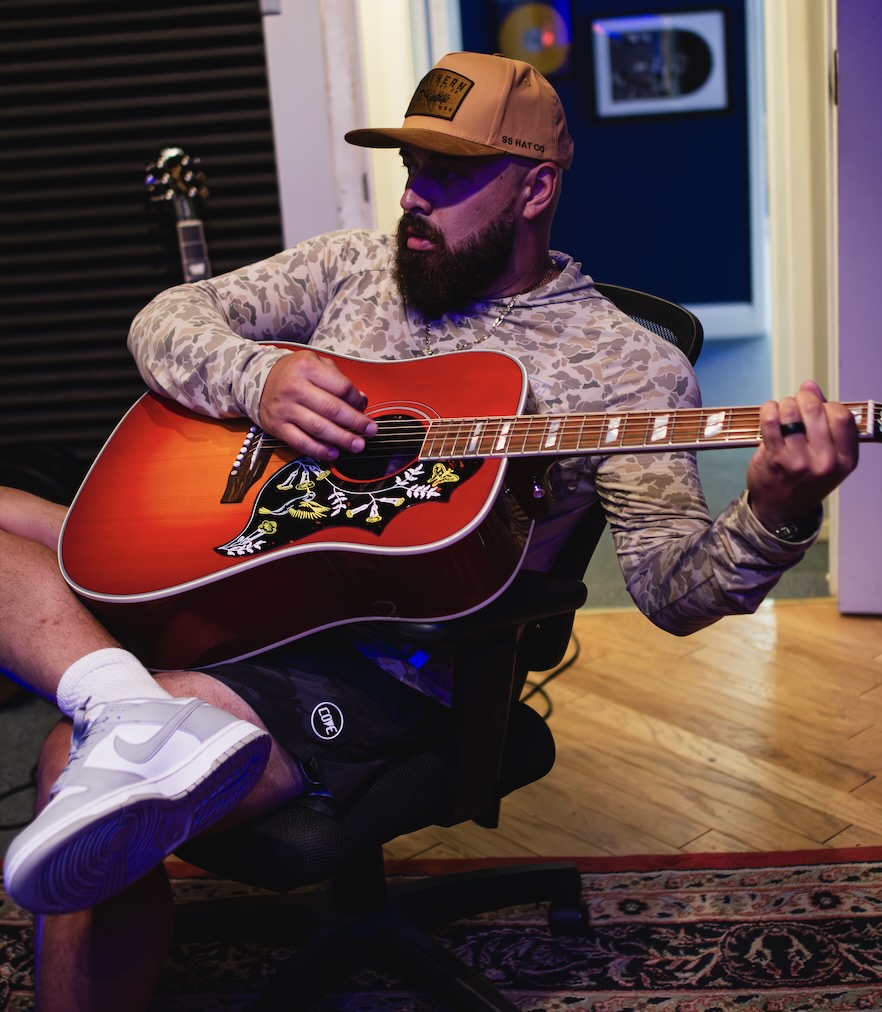 SONGRWITER playing guitar in recording studio denison texas texoma